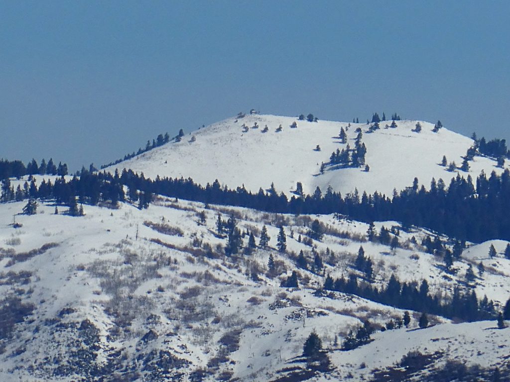 Thorn Creek Butte viewed from Deep Peak in April 2020.
