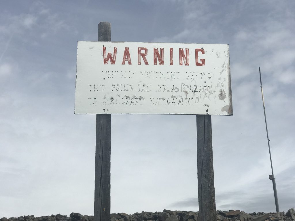 This is the sign located just below the summit. 