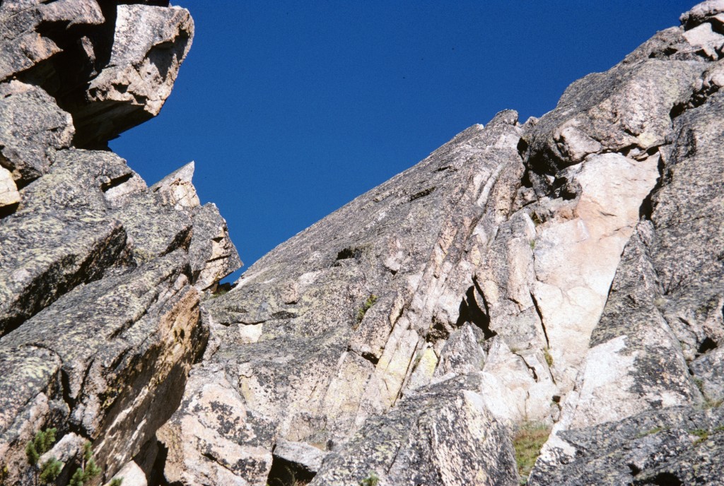 The Class 5.3 route south summit Cathedral Rock climbs up this wall.