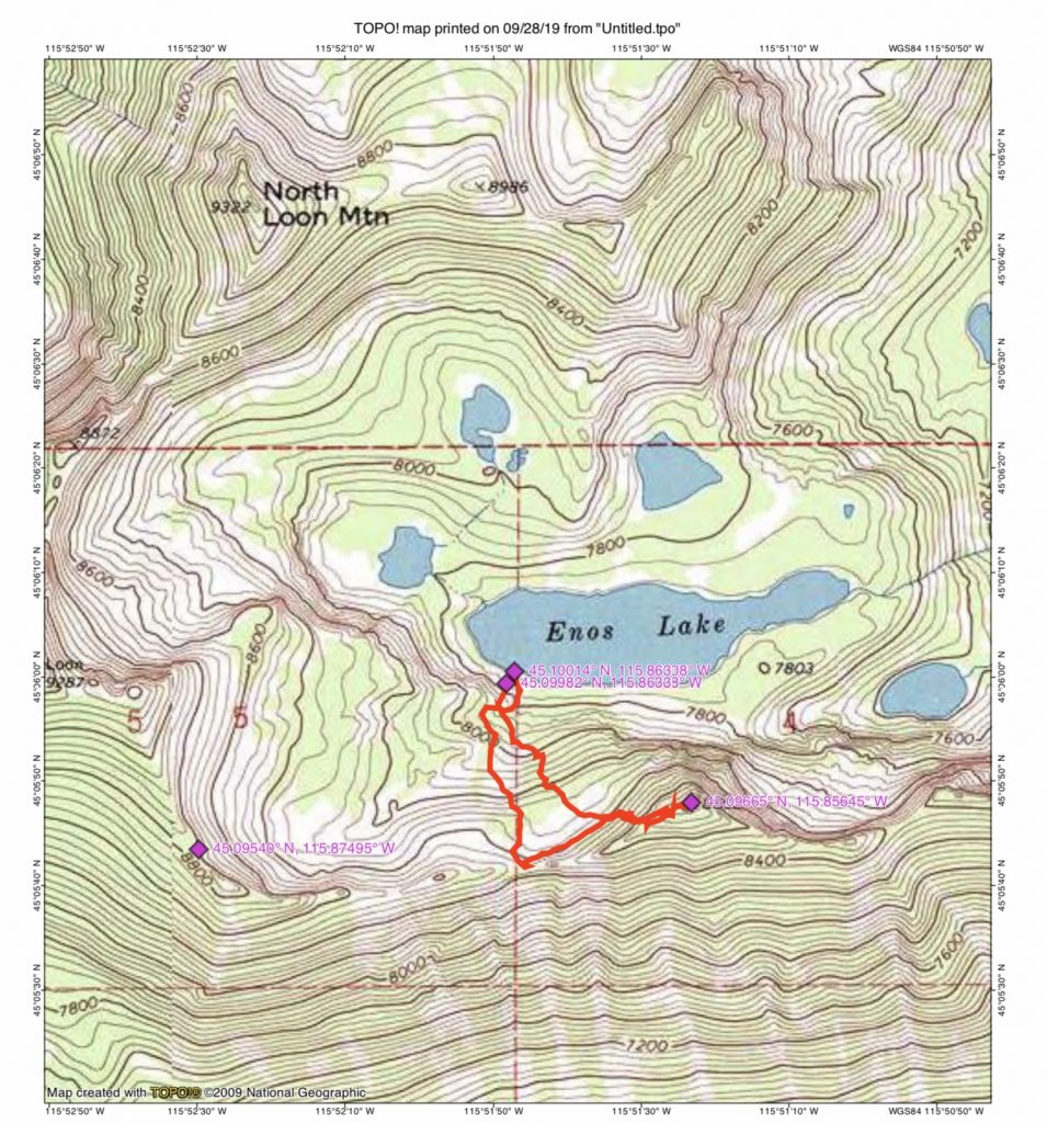 John Platt’s GPS track. His route covered 1.5 mikes with 1,119 feet of elevation gain.