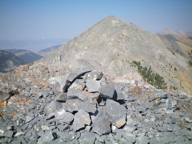 View of Reentrant Peak (10,100 feet) from the summit of Peak 10077. Livingston Douglas Photo
