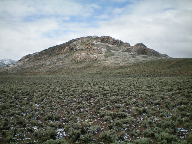 Rugged Peak 6869 as viewed from the northwest. The north ridge should not be taken lightly, particularly on the summit crest, as this photo illustrates. Livingston Douglas Photo
