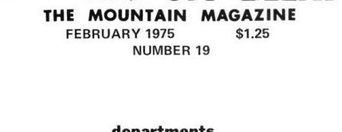 Off Belay Magazine —The Sawtooth Issue 1975