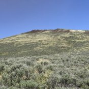West Twin Peak viewed from the southwest along the East Fork Clover Creek.