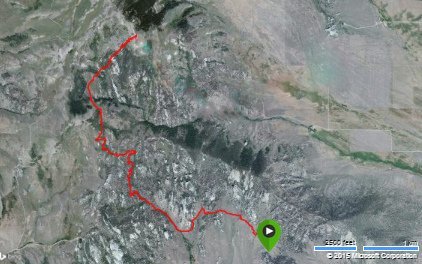 The southern trail approach from the City abandons the trail/road system at Indian Grove and climbs the peak's west face in 7.5 scenic miles.