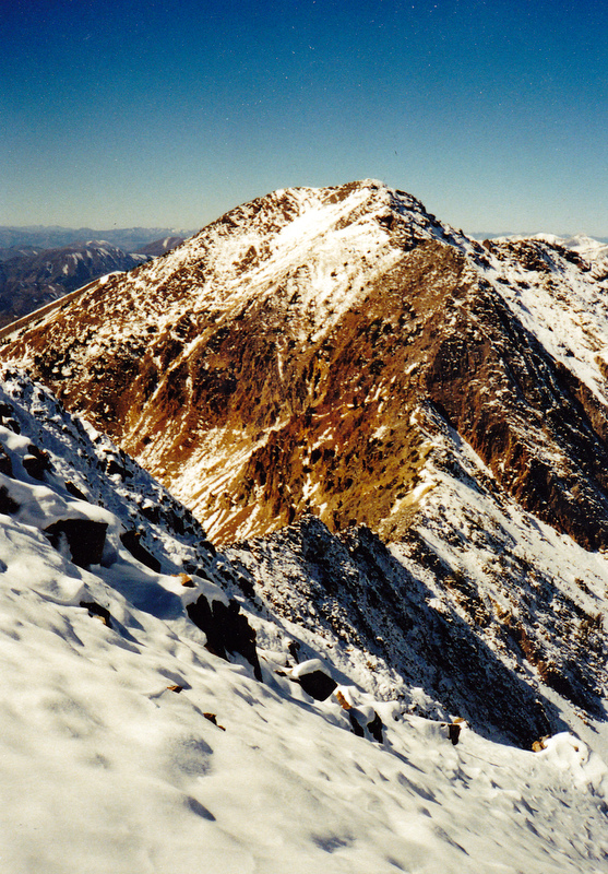 Antares Peak viewed from just under the summit of Peak 10651 (Pincer Peak). Rick Baugher Photo 9-25-2000