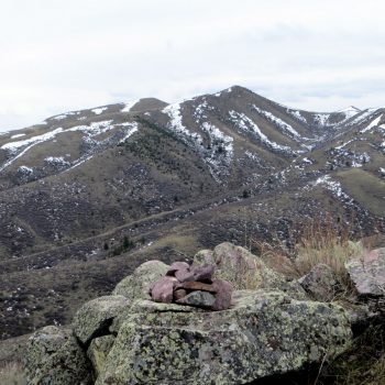 The summit of Peak 5762 with Walker Benchmark and Peak 6495 in the background. Photo - Steve Mandella