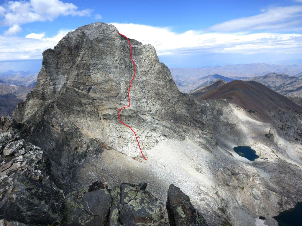 East Face of Devils Bedstead East - Mega Dihedral Route (III, 5.8).
