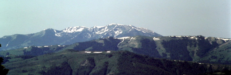 The Caribou Mountains from Baird Peak in the Snake River Range.