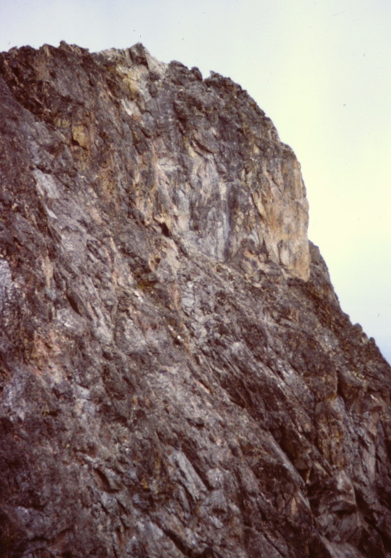 The mid and upper portion of the east face.
