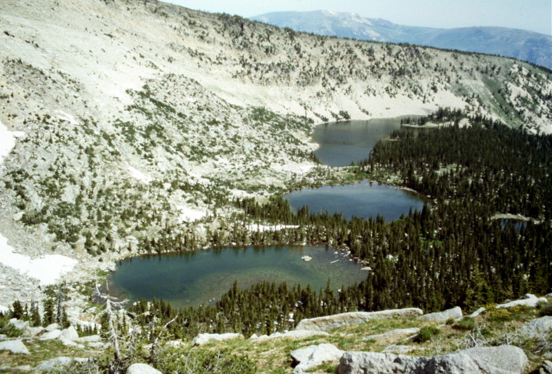 Most scramblers start their climb from the lake basin nestled into the cache Peak/Mount Independence cirque.