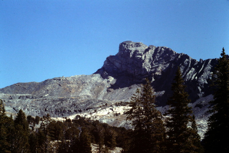 Old Hyndman viewed from the west side approach to Hyndman Peak.