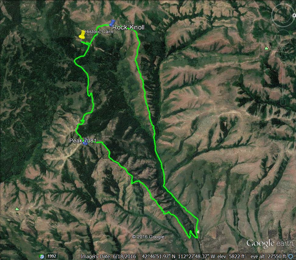 Peak 7081 and Rock Knoll Loop. GPS track - Margo Mandella