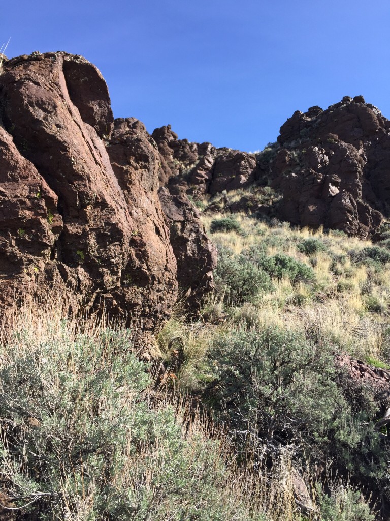 Nearing the top of the rocky point.