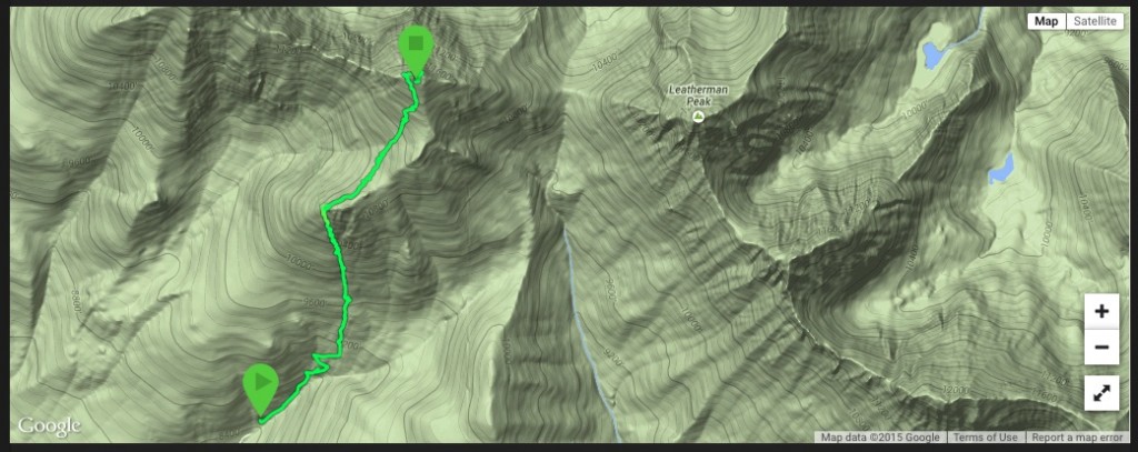Larry Prescott's GPS track for his April, 2015 climb.