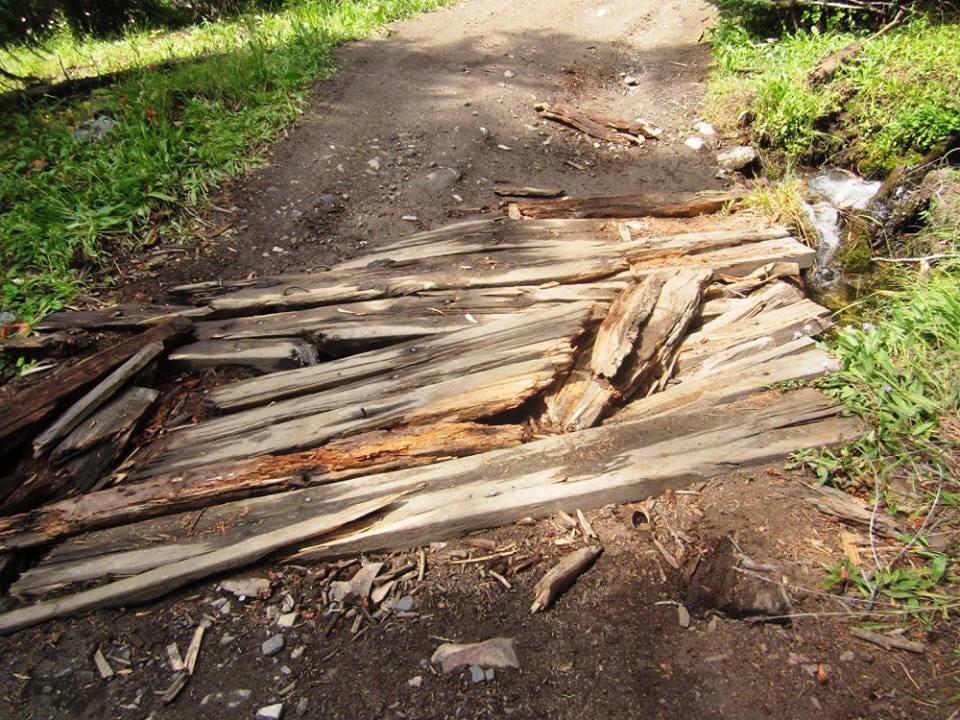 A deteriorating bridge on the Washington Basin Road/Trail. Ray Brooks Photo 