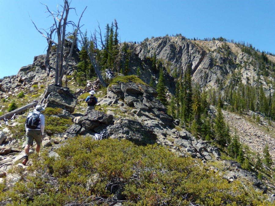 The route up the ridge. John Platt Photo.